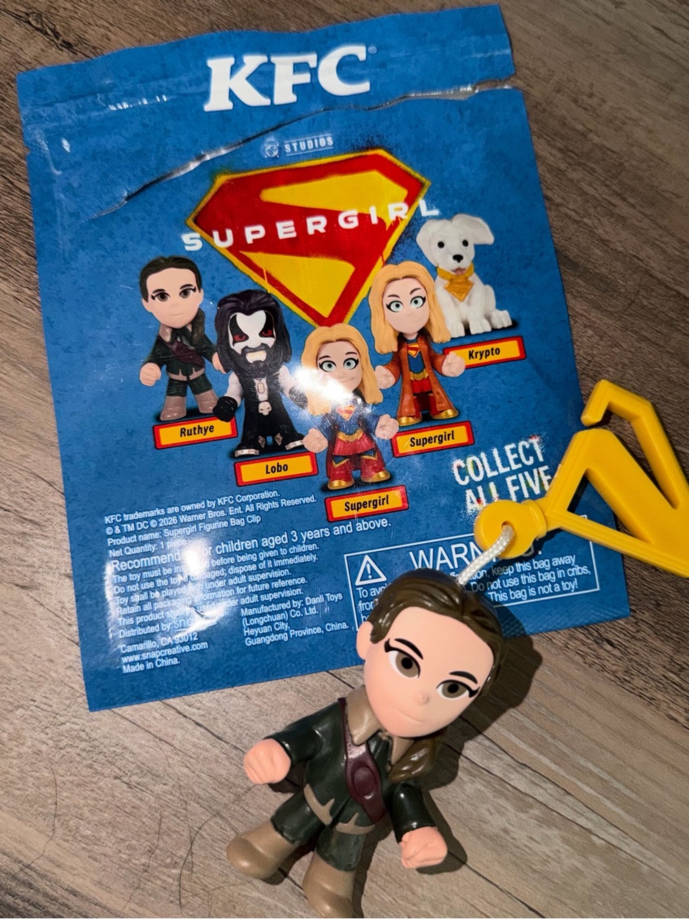 KFC Collectible DC Supergirl Ruthye Figurine Bag Clip